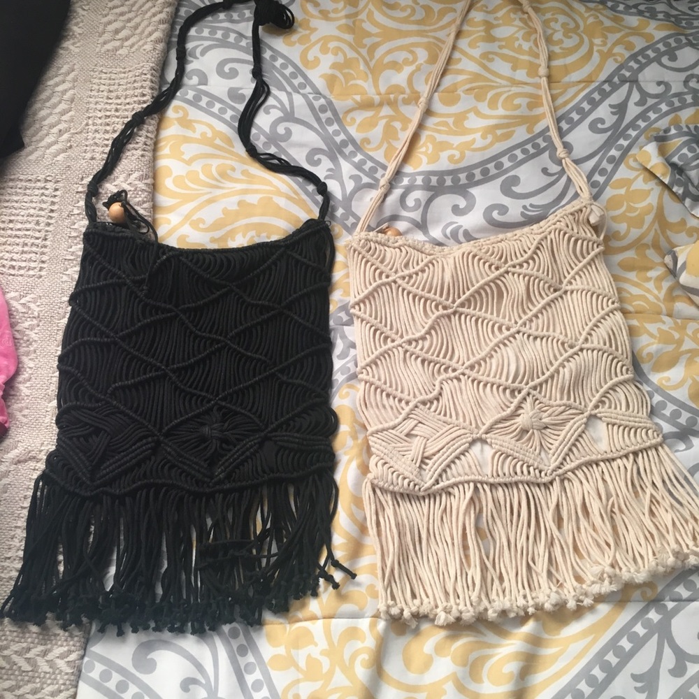 Black and white fringe purses. Both for $20!